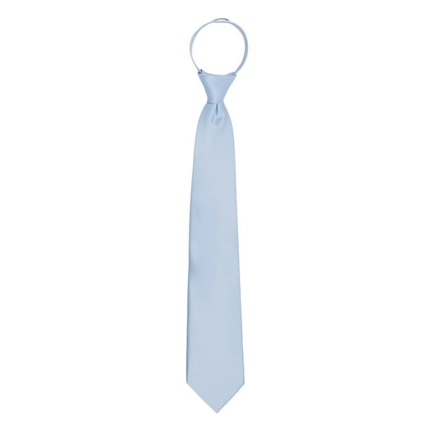 Steel Blue Jacob Alexander Boys 14 Pretied Ready Made Solid Color Zipper Tie